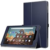 MoKo Case for All-New Amazon Fire HD 10 Tablet (7th Generation and 9th Generation, 2017 and 2019 Release) - Slim Folding Stand Cover with Auto Wake/Sleep for 10.1 Inch Tablet, Indigo