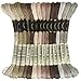 Premium Rainbow Color Embroidery Floss - Cross Stitch Threads - Friendship Bracelets Floss - Crafts Floss - 14 Skeins Per Pack Embroidery Floss, Light Mocha Brown Gradient
