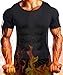 NINGMI Sauna Suit for Men Hot Sweat Suit Neoprene Body Shaper Sauna Shirt Workout Cami Top for Tummy Fat Loss