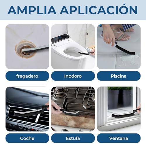 Cepillo de Cerdas Duras para Baño y Azulejos (3, Negro)