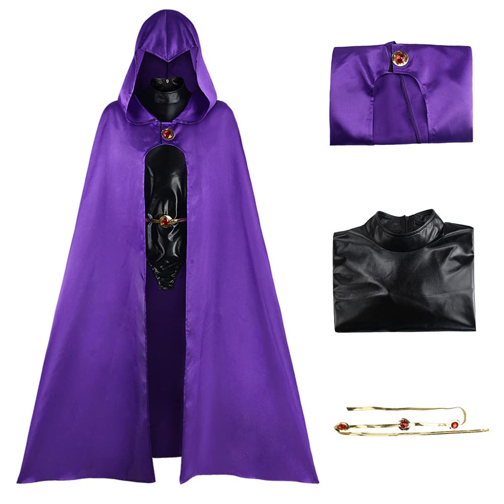 Antsparty Teen Fancy Dress Costume Unisex Hooded Cloak Cape Robe Raven Doctor Cosplay Costume Outfit for Halloween Christmas Carnival Party Costume （2XL）