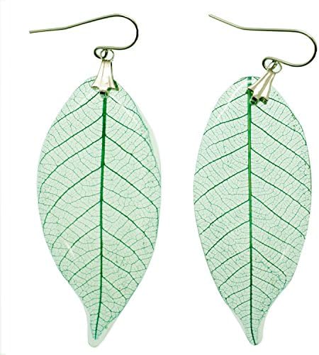 BloomyLife Real Miniature Flower Earrings: Leaf Green
