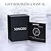 SONGDU Men's Date Stainless Steel Waterproof Quartz Business Casual Wrist Watch Blue Dial