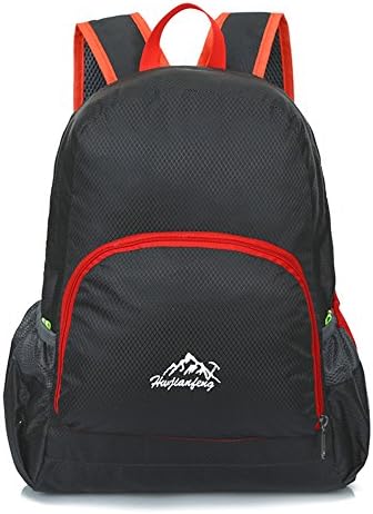 20 - 35L Fordable Hiking Backpack - Ultralight Packable Outdoor Backpacks Carry on Lightweight Waterproof Day Pack - Camping Running Sports Ultra Light Travel Bag - Women Men Dayback (Black)