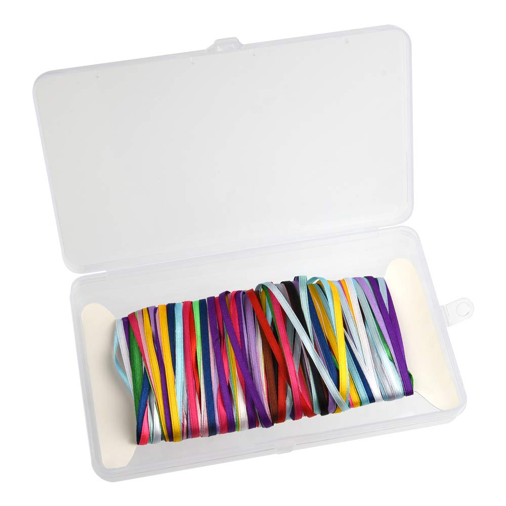 FEPITO 18 x 4m x 3mm Satin Polyester Ribbon Bundle Assorted Colours Double Faced Thin Ribbon for Craft, Gift Wrapping, Christmas, Thanksgiving, Wedding, Easter Decoration