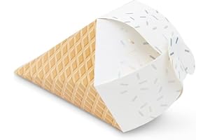 Uniquely Shaped Paper Wedding Favor Boxes - Ice Cream Cone - Set of 10