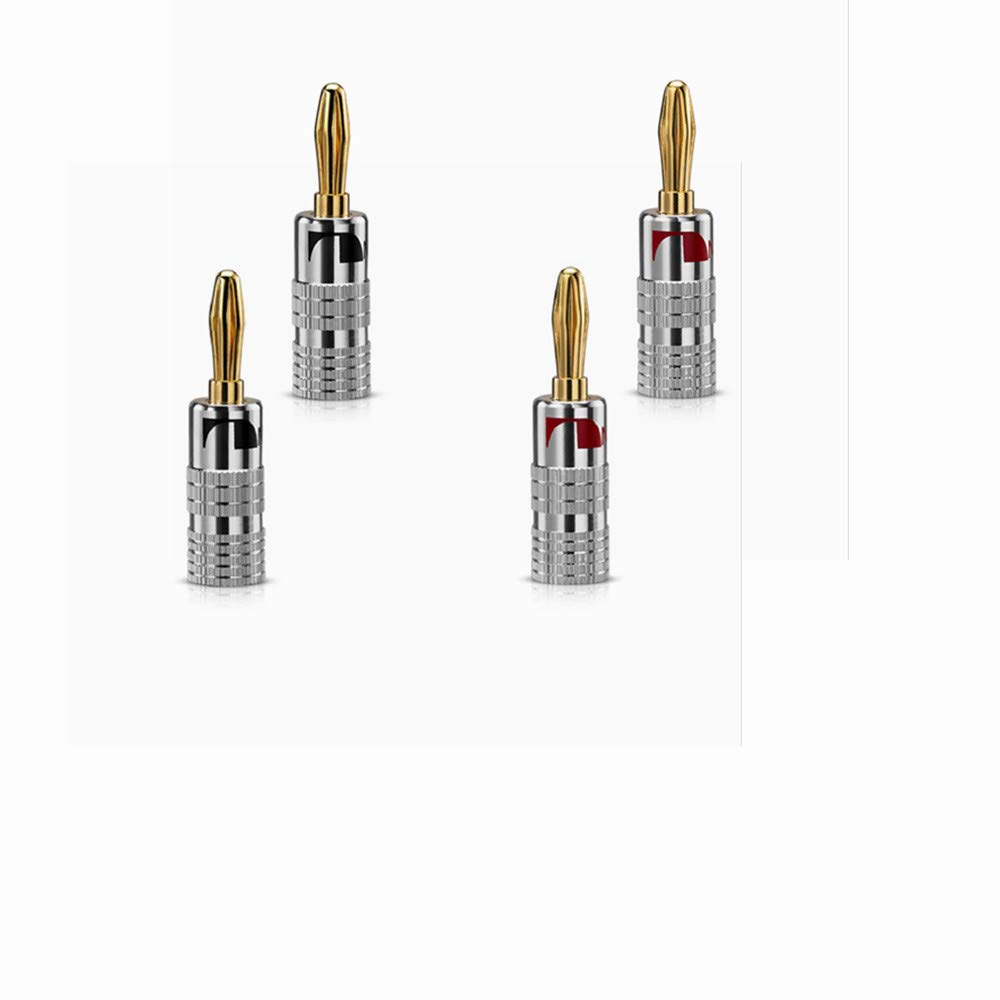 Banana Plugs,24K Gold Plated Speaker Connectors,For Speaker Wire, HiFi Receivers Audio/Video