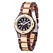 Sentai Wood Watch, Womens Handmade Wrist Watch with Adjustable Band, Date Calendar, Luminous Pointer