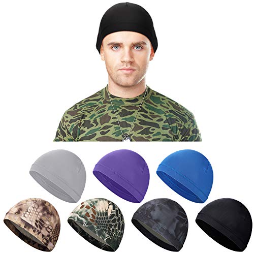 9 Pieces Mens Bicycle Cap Summer Youth Cooling Skull Cap Helmet Liner