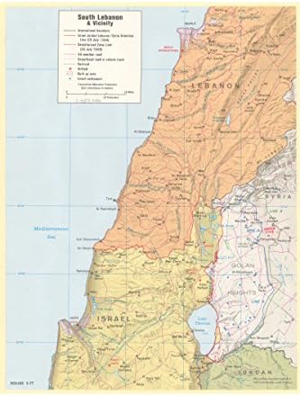 History Prints Lebanon, Israel, Syria, Golan Heights - CIA Central Intelligence Agency Map - Print Only - 24 x 36 inches