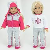 Doll Ski Set Fits American Girl Dolls: 18 Inch Doll Snow Nylon & Polar Fleece 4 Pc. Set by Sophia's, Includes: Snowflake Shirt, Doll Ski Pants, Hat and Fashionable Ski/Snow Board Jacket.