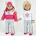 Doll Ski Set Fits American Girl Dolls: 18 Inch Doll Snow Nylon & Polar Fleece 4 Pc. Set by Sophia's, Includes: Snowflake Shirt, Doll Ski Pants, Hat and Fashionable Ski/Snow Board Jacket.