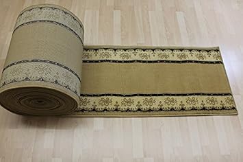 Teppich Laufer Bordure Kanai Beige Braun Treppenlaufer 60 Cm Breit