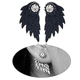 MUZHE Gothic Angel Wing Stud Earrings for Women