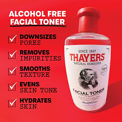 THAYERS AlcoholFree, Hydrating Lavender Witch Hazel Facial Toner with Aloe Vera Formula, 12 oz