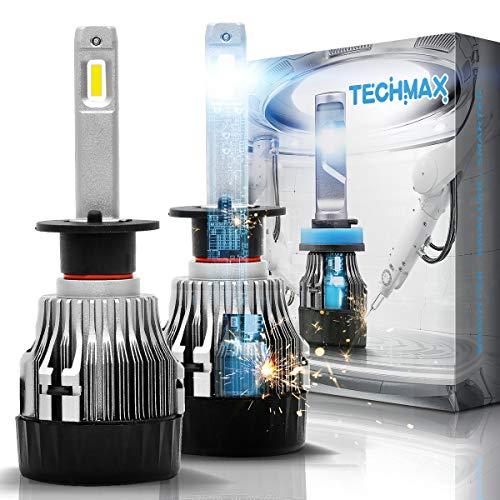 TECHMAX Mini H1 LED Headlight Bulb,60W 10000Lm 4700Lux 6500K Cool White IP65 Extremely Bright 30mm Heatsink Base CREE Chips Conversion Kit of 2 - Thumbnail 6