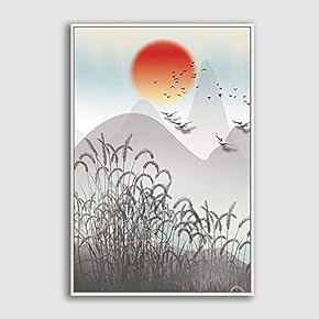 Framed Canvas Home Artwork Decoration Abstract Scenery Canvas Wall Art for Living Room, Bedroom - 16x24 inches