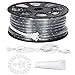 LE 150ft 110-120V AC LED Rope Lights Kit, 6000K Daylight White, Waterproof, Accessories Included, 360° Beam, Crystal Clear PVC Tubing Rope, Outdoor Rope Lighting for Christmas/Thanksgiving