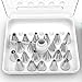25-Piece Cake Decorating Kit Includes Reusable 15in Silicone Pastry Bag with Coupler and 21 Stainless Steel Icing Tips in a Storage Case