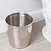 mDesign Small Round Metal Trash Can Wastebasket, Garbage Container Bin for Bathrooms, Powder Rooms, Kitchens, Home Offices - Polished Stainless Steel
