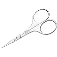 ZIZZLON Cuticle Scissors Extra Fine Curved Blade, Extra Slim Scissors for Cuticles Care Professional Manicure Scissors with Precise Pointed Tip Grooming Blades, Eyebrow, Eyelash, and Dry Skin