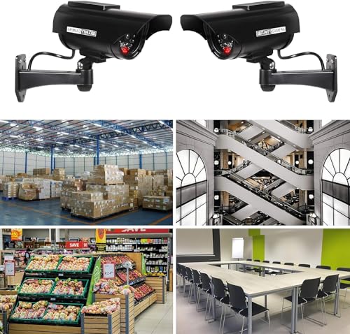 ERWEY CCTV Surveillance Cameras with Flashing LED Light 4 Pack Black