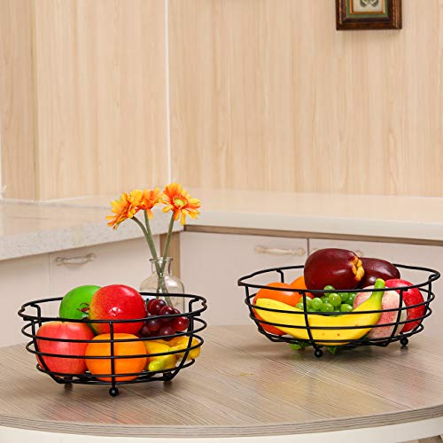 IZLIF-Fruit-Baskets-2-Tier-Metal-Bread-Basket-Storage-Display-Stand-for-Kitchen-with-Screws-Free-Design