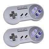 Zeato 2.4GHz Wireless Controller for SNES Classic Edition, Rechargeable SNES Mini Wireless Gamepad with Retro/USB Receiver for Super NES Classic Edition (2Pack)
