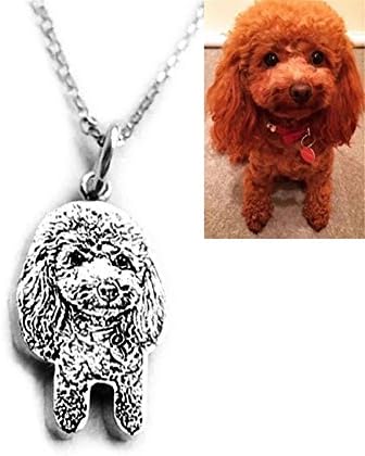 Zhoubing Handmade custom dog/cat necklaces Photo custom jewelry 925 sterling silver pet Charm Silver Necklace