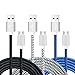 Magic-T 6.6ft/2m Tangle-free Nylon Fabric Braided Micro USB with Silver-Plated Connector for Android, Samsung, HTC and More[3-Pack]