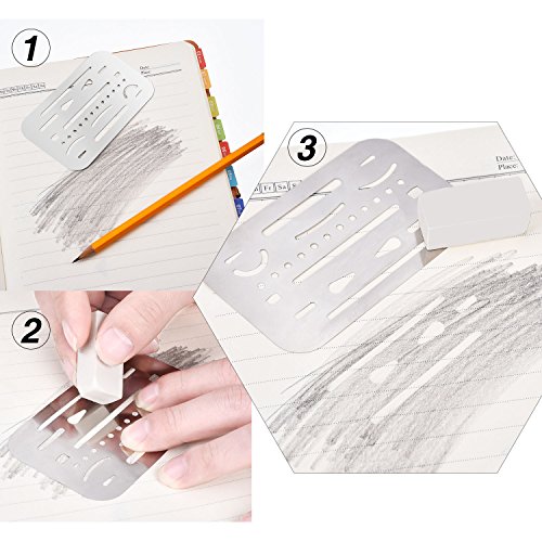3 Pieces Eraser Shield Eraser Template Drafting Metal Erasing Shield