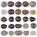 CYANBAMBOO Engraved Inspirational Gift Stones Words Natural Stones Lettering for Prayer Faith Meditation (25 Different Words 1-2 inches)- Worry Stones Party Rocks with Sayings Positive Motivational