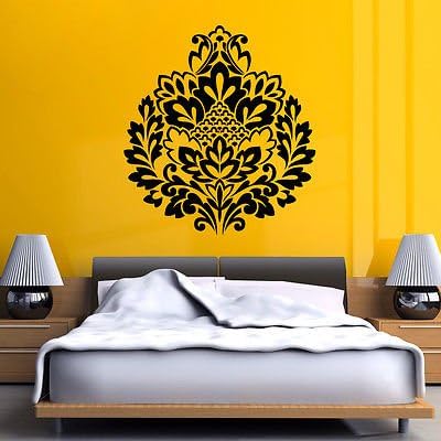 Damask Flower Pattern Wall Sticker - Wall Art Vinyl Stickers, Bedroom