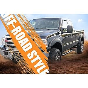G-PLUS Wheel Fender Flares 4Pcs For Ford F150 2009-2014 Styleside - Textured Riveted Style, 2" Coverage