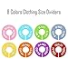 Caydo 16 Pieces 8 Colors Clothing Size Dividers Round Hangers Closet Dividers