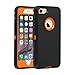 Co-Goldguard Case for iPhone 7 Heavy Duty iPhone 8 Cover Durable 3 in 1 Built-in Screen Protector Hard Cover Dust-Proof Shockproof Drop-Proof Shell (Black Orange)