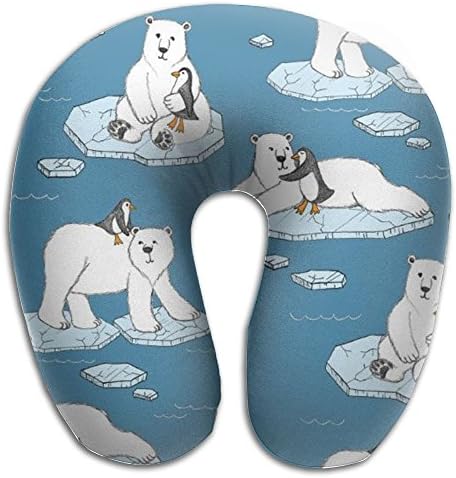 Ddseesss Polar Bear Loves Penguin U Shaped Travel Neck Pillow Cushion Support Rest