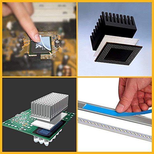 AIYUNNI 20mm x 25M x 0.15mm Thermal Adhesive Tape High Performance Thermal Double Side Tapes Cooling Pad Apply to Heatsink LED IGBT IC Chip Computer CPU GPU Modules MOS Tube SSD Drives