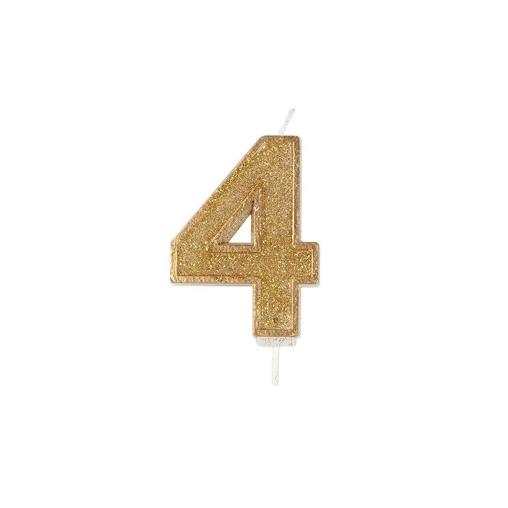 CULPITT Sparkle Number Candles For Cake & Cupcakes, Single Numbers From 0-9, Say Happy Birthday with These Candle Sparklers, Celebrate Birthdays & Anniversaries with Flair - Gold 4