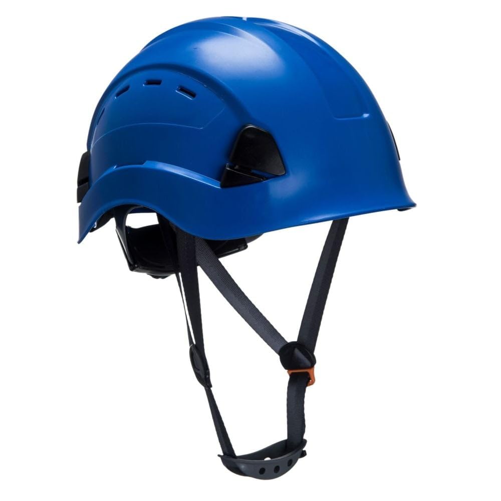Portwest PS63 Safety Hard Hat - Height Endurance Lightweight Construction Safety Helmet Vented ABS Shell with 6 Point Harness, Blue