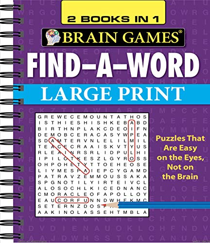 Brain Games - 2 Books in 1 - Find-A-Word (Large Print) by Publications International Ltd.