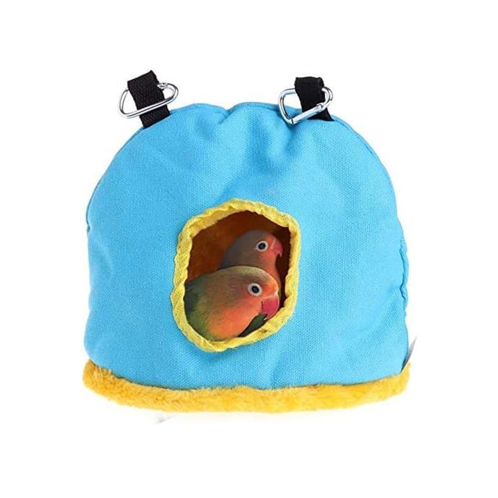 Voarge Parrot Nest Plush Hammock Warm Winter Hammock Cage Accessories Pet Bird Round Hanging Swing Cage Decoration Small Animals (M)