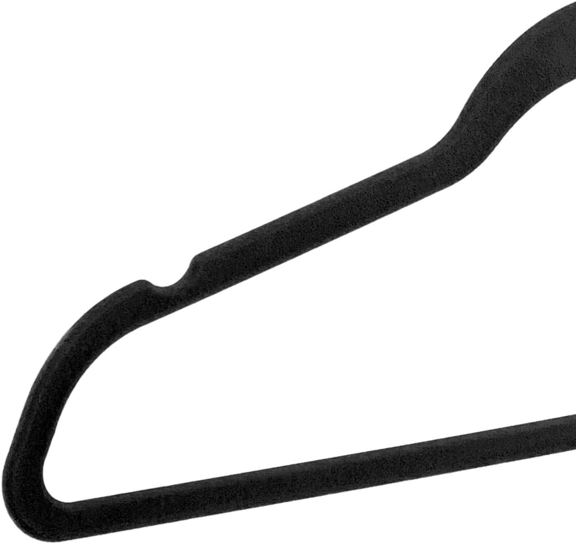 Amazon Basics Slim Velvet Non-Slip Suit Hangers, 100-Pack, Black, 100 Pack - Image 4