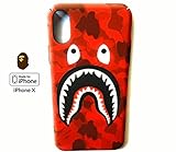 Classic Bape shark camouflage - iphone X durable hard plastic case (red)