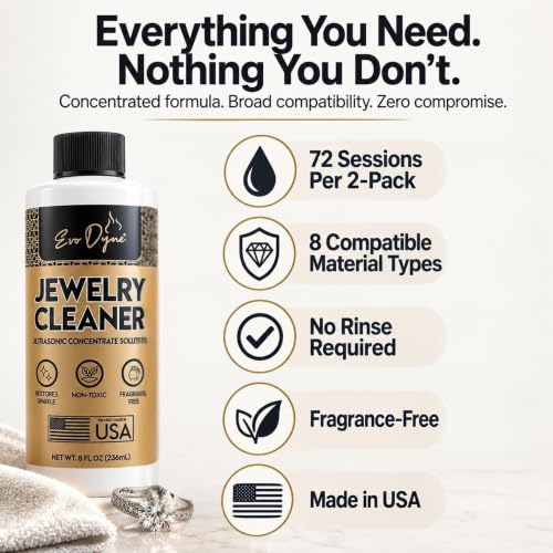 Evo Dyne Ultrasonic Jewelry Cleaner Solution 8 oz Concentrated Formula photo 12