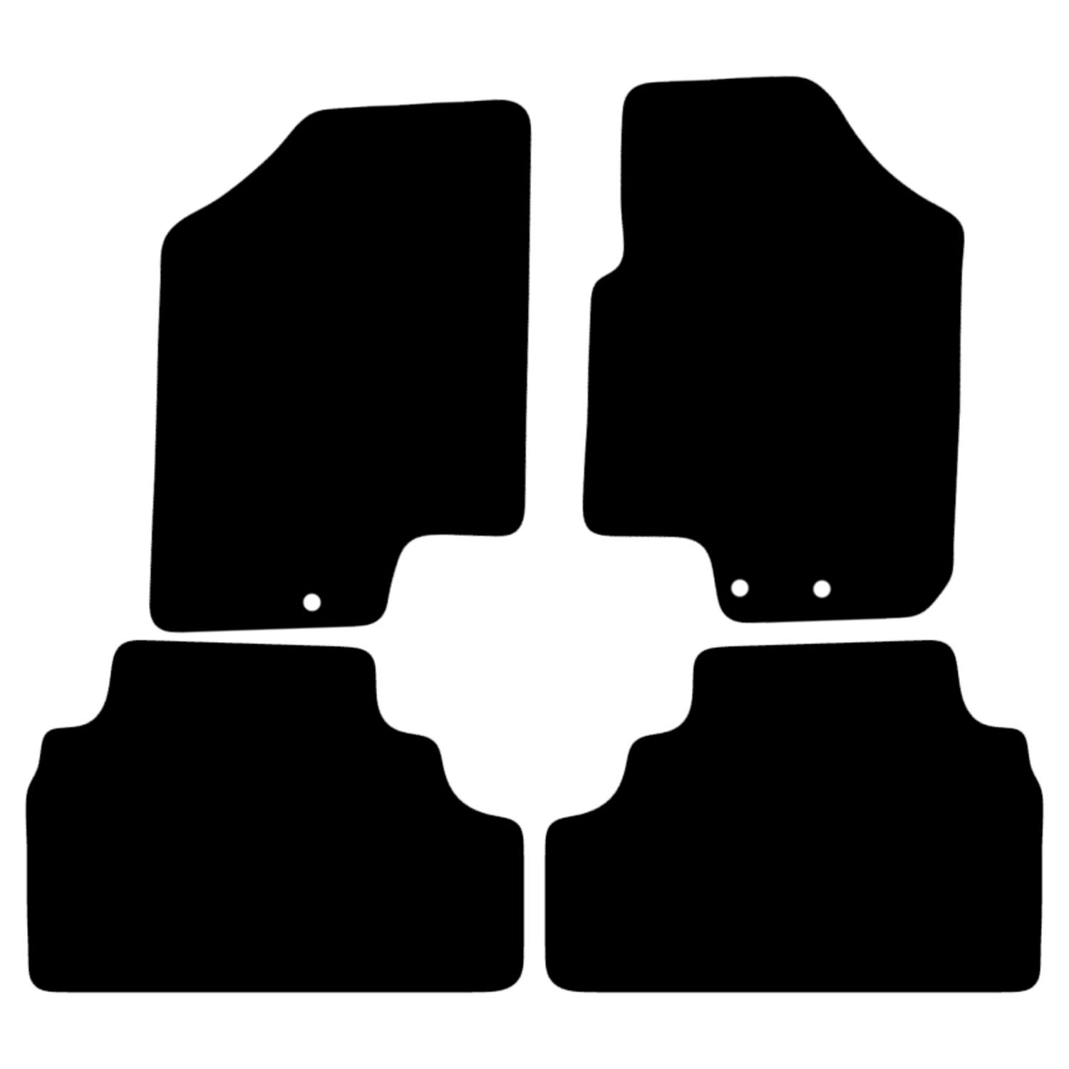 Carsio Carpet Car Mats For Vauxhall Venga 2010 to 2015 4 Piece Set With 3 Clips Tailored Fit Floor Mat Complete Accessory Black Custom Fitted - All Weather, Anti-Slip Backing & Black Trim