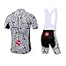 Coconut Ropamo CR Men's Cycling Jersey Set Road Bike Jersey Zipper Pocket Short Sleeves Cycling Kits Bib Shorts 3D Padded (Black/White, M)