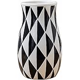 WEIDILIDU Black Ceramic Vase Nordic Minimalist Style Decor for Countertop Center Dresser Kitchen Living Room Home Decor Mirror Surface Black and White Abstract Vase(W338)