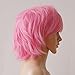 S-noilite Women Mens Male Short Dark Pink Wig Anime Cosplay Party Cool Shaggy Spiky Straight Unisex Costume Heat Resistant Syntehtic Hair Wigs