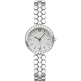 GOODLIYA Vintage Gold Watches for Women Elegant Stainless Steel Bracelet Easy Read Ladies Qartz Wrist Watch